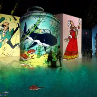 Promotional image of Tintin at Fabrique des Lumières